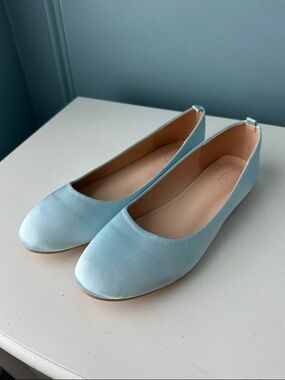 Kailee P blue satin ballet flats